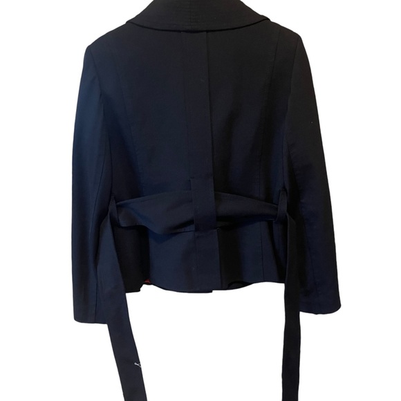 EDIT by Jeanne Beker| Wide Collar Belted Lined Black Jacket SZ 12 EUC - Picture 3 of 9